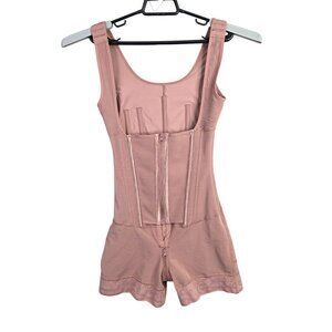Womens Shapewear Bodysuit Adjustable Straps & Front Zip Closure Nylon Spandex L